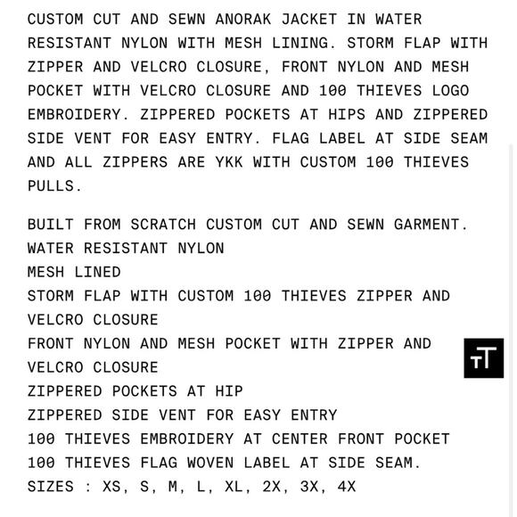 100 Thieves Foundations Anorak in Red - Picture 10 of 10